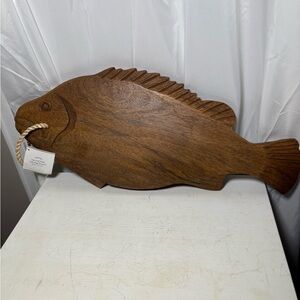 NWT POTTERY BARN Wood Carved Fish Cutting Board